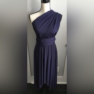 Classic and Versatile Convertible Dress, Navy, sz S